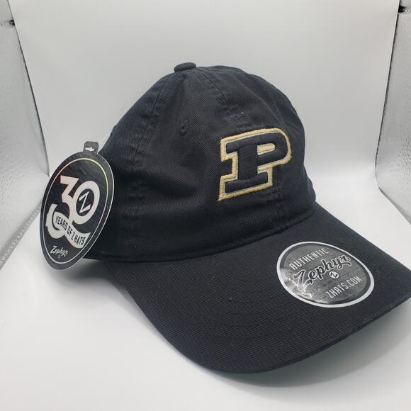 Purdue Boilermakers Hat Cap Mens Fitted 7 Black Gold NCAA Football Zephyr - NWT - Picture 16 of 16